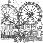Various Fair Attractions Coloring Pages 2