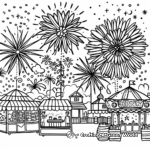 Vibrant Fireworks Coloring Pages for a Night Fair 1