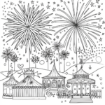 Vibrant Fireworks Coloring Pages for a Night Fair 2