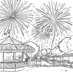 Vibrant Fireworks Coloring Pages for a Night Fair 3