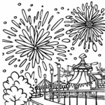 Vibrant Fireworks Coloring Pages for a Night Fair 4