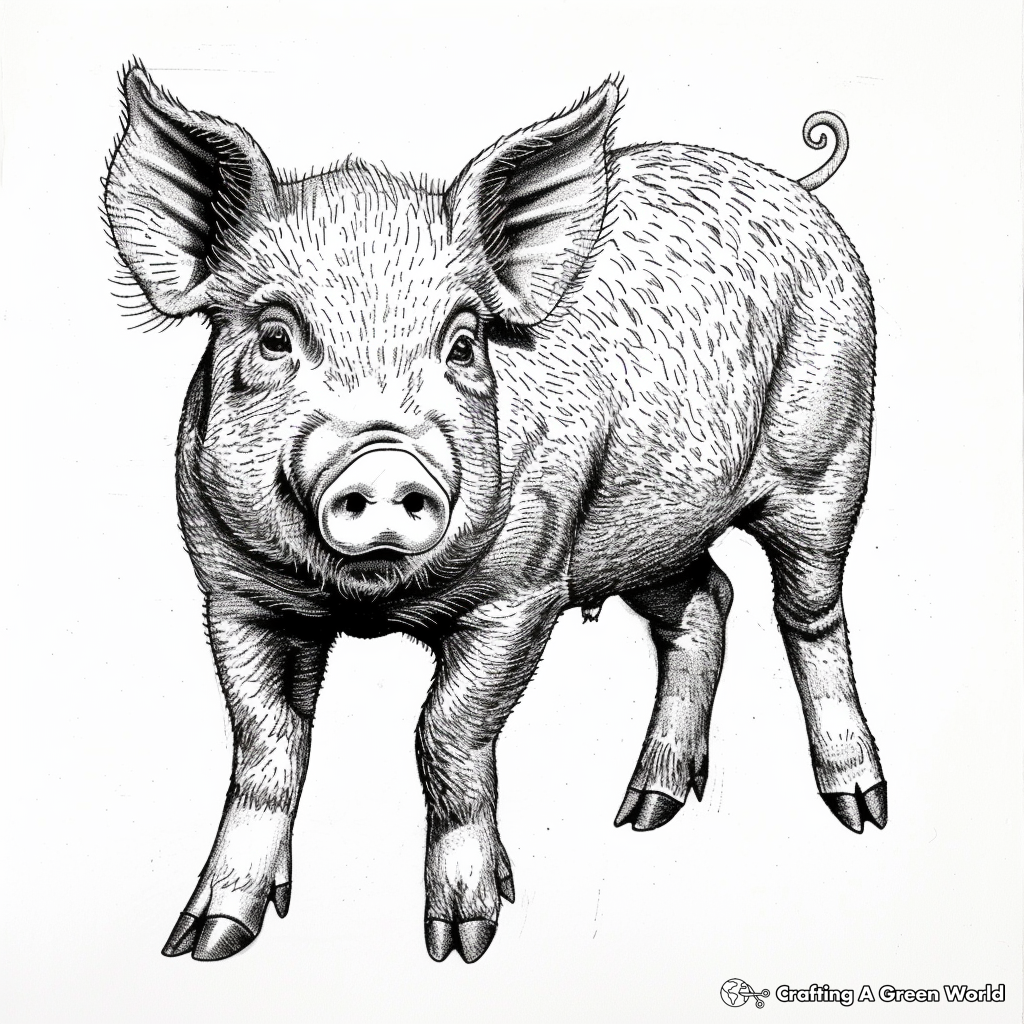 Pig Coloring Pages For Adults - Free &amp; Printable!
