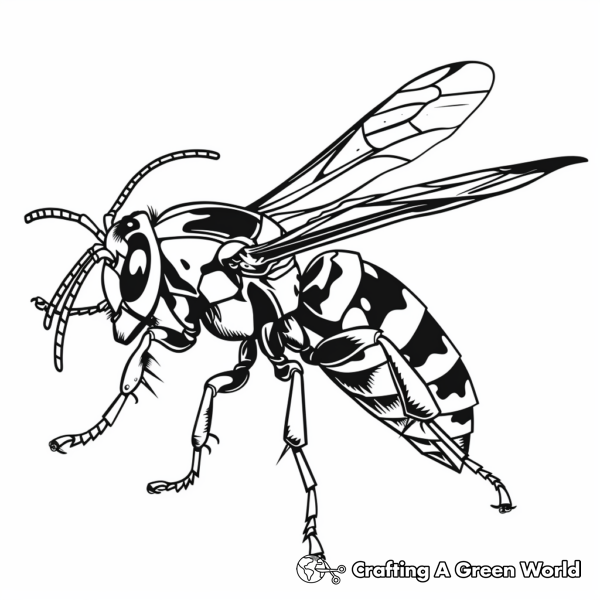 Vivid Yellow Jacket Hornet Coloring Pages 1