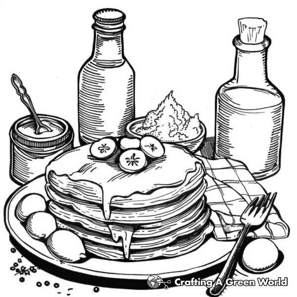 Wholesome Pancake Breakfast Coloring Pages 1