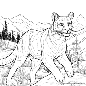 Mountain Lion Coloring Pages - Free &amp; Printable!