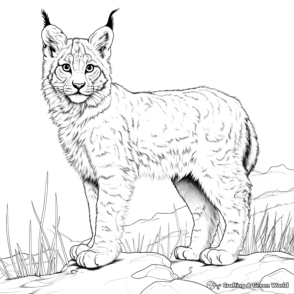 Caracal Coloring Lynx Cat Pages Clipart Printable Drawing Coloringhome 