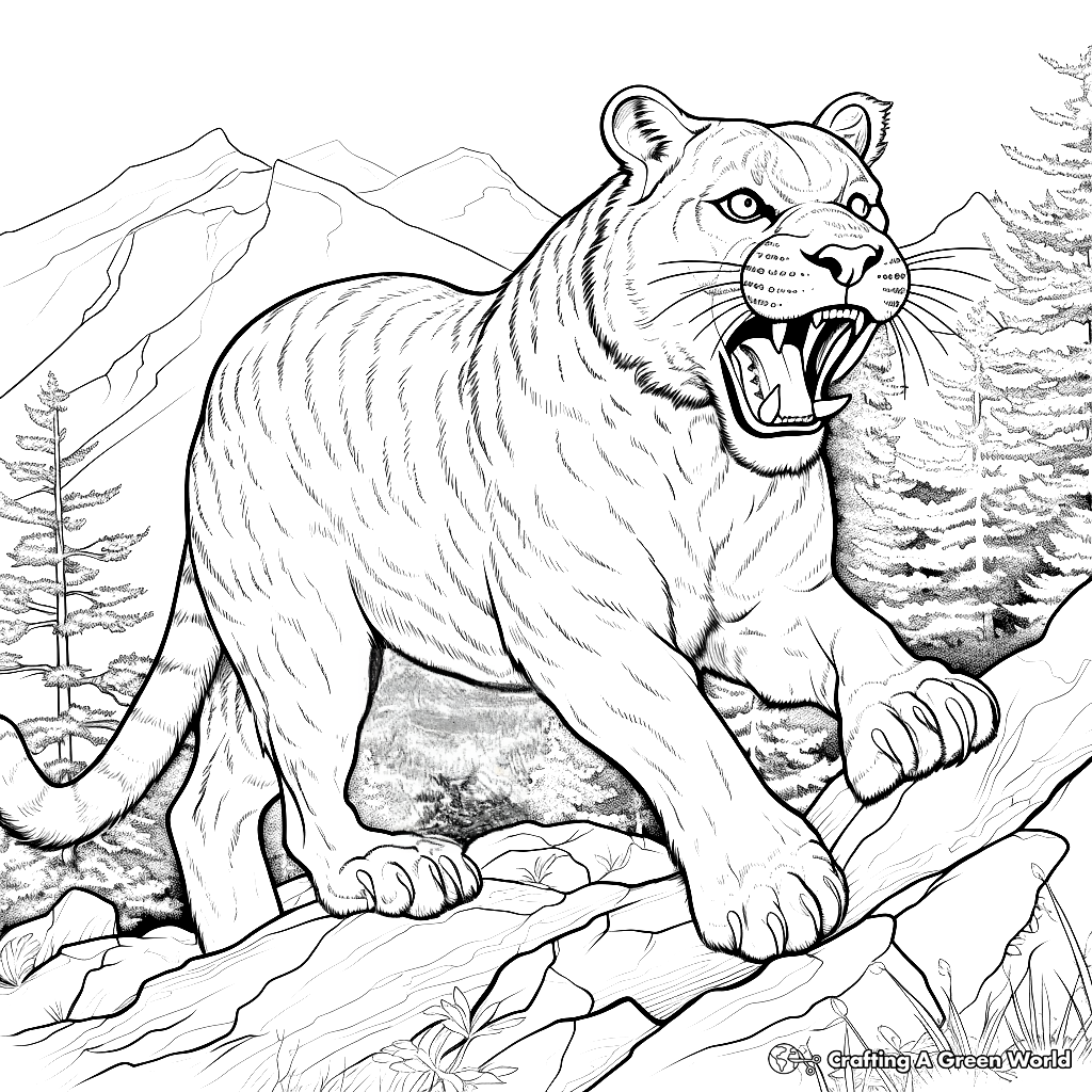 Mountain Lion Coloring Pages - Free &amp; Printable!