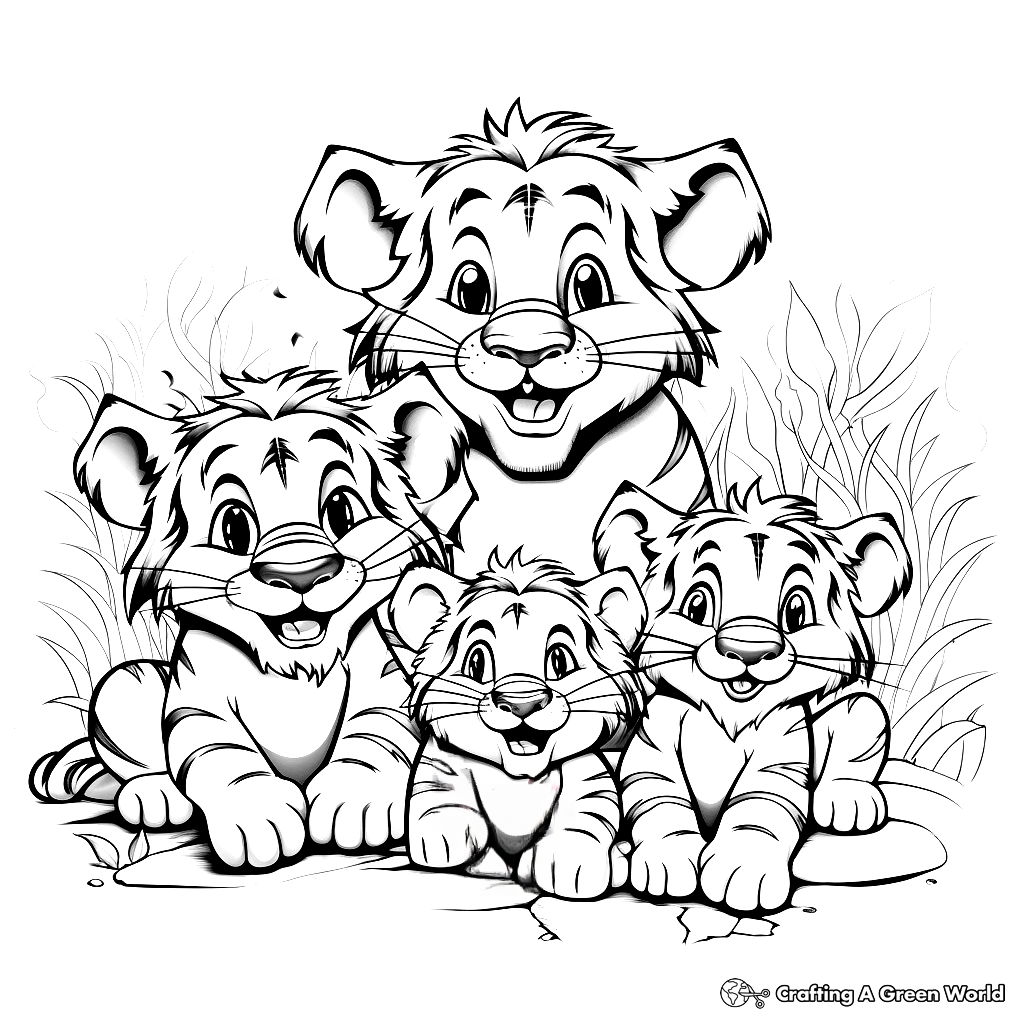 Tiger Family Coloring Pages - Free & Printable!