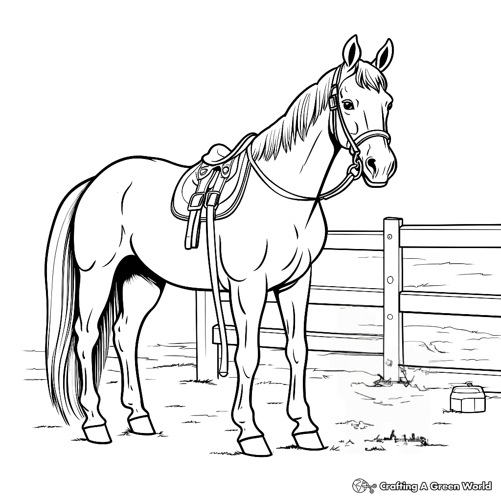 Horse With Saddle Coloring Pages - Free &amp; Printable!