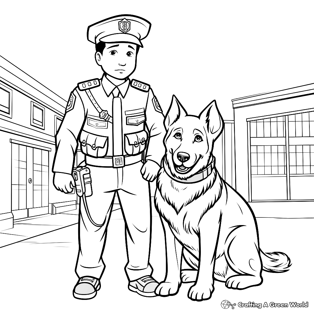Police Dog Coloring Page Police Dog Coloring Page