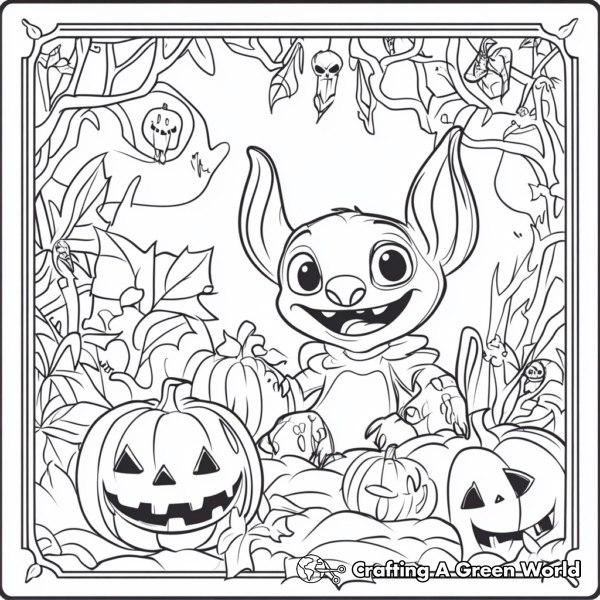 Halloween Stitch Coloring Pages - Free & Printable!
