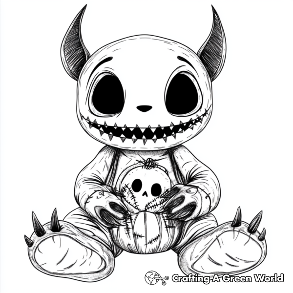 Halloween Stitch Coloring Pages - Free &amp; Printable!