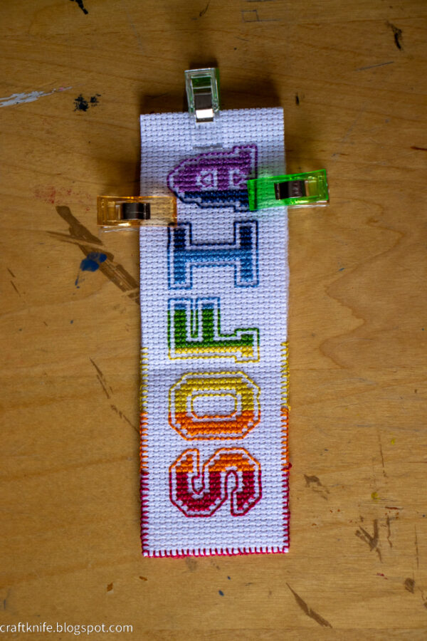 cross-stitch bookmark