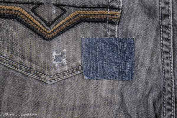 mend a hole in a back pocket