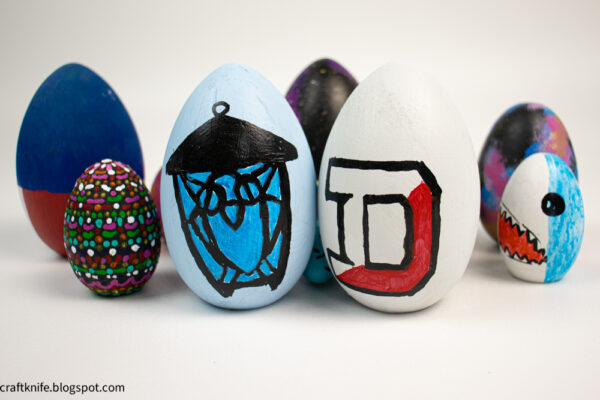 hand-painted wooden Easter eggs