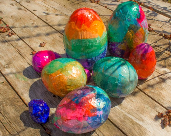 tissue paper Easter eggs