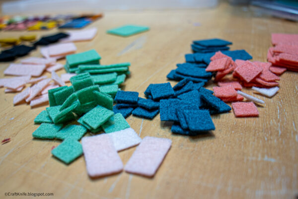 mini quilt block pieces