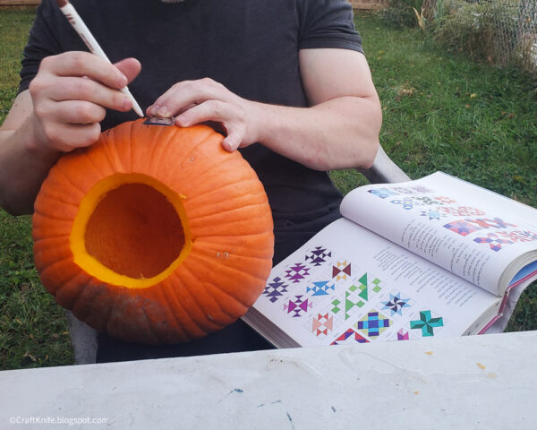 quilt block Jack-o-lantern